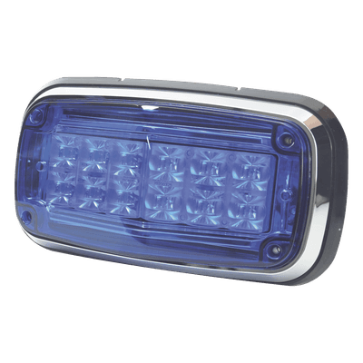 Luz de advertencia 8 X 4", Color Azul, IP67, SAE, Ideal para Ambulancias