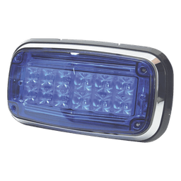 Luz de advertencia 8 X 4", Color Azul, IP67, SAE, Ideal para Ambulancias