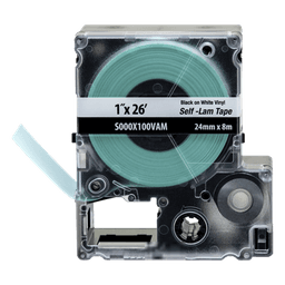 Casete de Etiquetas Autolaminadas / 24 mm Ancho / 8 m Largo / Cables 10-12 AWG / Vinilo Blanco / -40°C a 66°C