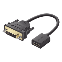 Convertidor DVI Macho a HDMI Hembra | Bidireccional | DVI 24+1 | 1080P@60Hz | Cable de 22 cm (8.66 Pulgadas) | Negro
