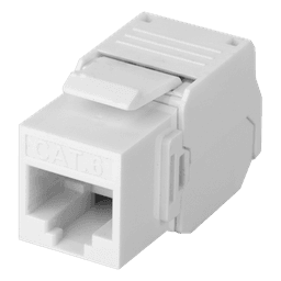 Módulo Jack Keystone Cat6 (Toolless), con Terminación en Ángulo 180 - Color Blanco, Compatible con Faceplate y Patchpanel Linkedpro