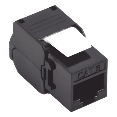 Módulo Jack Keystone Cat6A (Toolless), con Terminación en Ángulo 180 - Color Negro, Compatible con Faceplate y Patchpanel Linkedpro