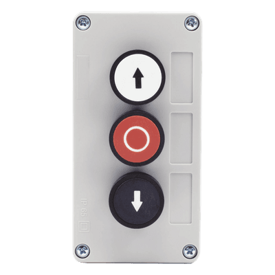 Botonera de control triple / IP40 / -20 a 50 °C / ≤24 VCC / 67 x 133 x 49 mm / 2.6 x 5.2 x 1.9 in