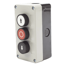 Botonera de control triple / IP40 / -20 a 50 °C / ≤24 VCC / 67 x 133 x 49 mm / 2.6 x 5.2 x 1.9 in