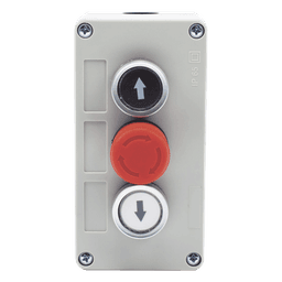 Botonera Triple / Botón Stop Enclavado / 24 VCC / IP40 / 68 x 131 x 51 mm / -20 a 50 °C