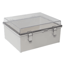 Gabinete Plástico ABS / Uso en Intemperie / 350 x 460 x 160 mm / Puerta Transparente de Policarbonato / Cierre con Broches Inoxidables / Compatible con Placa PST-3546-16EPL