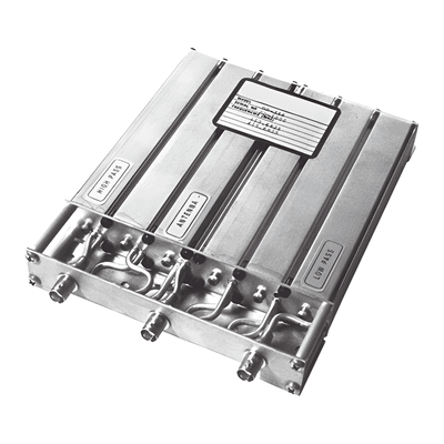 Duplexer Móvil para 406-440 MHz, 6 Cavidades, 5 a 10 MHz de Sep., 50 Watt, Conectores BNC Hembra.