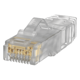 Plug RJ45 Cat6A, Para Cable UTP de Calibre 26 AWG, Chapado en Oro de 50 Micras, Paquete de 100 Piezas