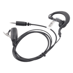Micrófono-Audífono Profesional / Gancho Ergonómico en G / PTT de Solapa / Cable Kevlar / Conector 2 Pines / Uso Prolongado