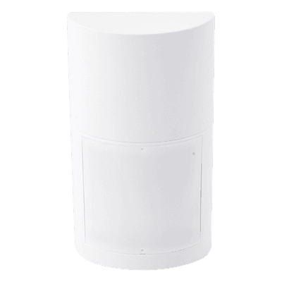 Detector de Movimiento Exterior / Doble Tecnología PIR + Microondas / 12 m (39.4 ft) de Alcance / 120° de Cobertura / Anti-Blocking / Altura Ajustable 0.8-2.7 m / 100% Exterior / Compatible con Cualquier Panel de Alarma