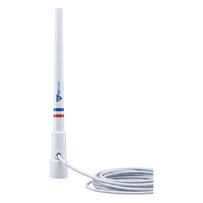 Antena Marina VHF / Fibra de Vidrio / 156-163 MHz / 6.5 dBi / Cable 10 m (32.8 ft) / IP67 / 2.4 m (7.9 ft)