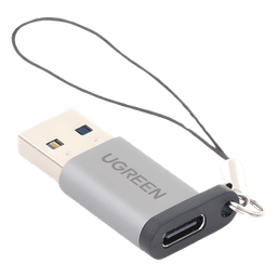Adaptador USB 3.0 Macho a USB-C 3.1 Tipo C Hembra |Carga y Sincronización de Datos | Admite Corriente de 3A | Transferencia de hasta 5 Gbps | Amplia Compatibilidad | Chip VL160 | Caja de Aluminio | Color Gris
