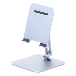 Soporte de Aluminio para IPad & Tablet | Plegable |Angulo Ajustable de 180° y 270° | Base Antideslizante | Protección  de Silicona | Amplia Compatibilidad con dispositivos de 7.9'' a 12.9'' | Aluminio Solido | Color Gris