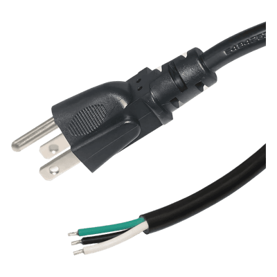 Cable de Alimentación AC / 120-240 Vca / 1.8 m (5.91 ft) / 3 Fases / 18 AWG / Clavija Tipo B / Puntas Libres