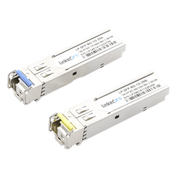 Transceptores Ópticos Bidireccionales SFP (Mini-Gbic) / Monomodo 1310 & 1550 nm / 1.25 Gbps / 1000BASE-BX / Conector LC/UPC Simplex / DDM / Hasta 20 km / 2 Piezas 