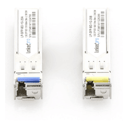 Transceptores Ópticos Bidireccionales SFP (Mini-Gbic) / Monomodo 1310 & 1550 nm / 1.25 Gbps / 1000BASE-BX / Conector LC/UPC Simplex / DDM / Hasta 20 km / 2 Piezas 