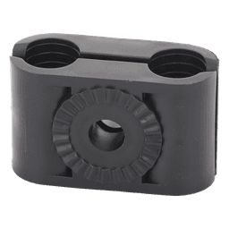 Sujetador Plástico para Cable Coaxial / 1/2 in / Doble Canal / Varilla 3/8' o M10 / Paquete 10 Piezas