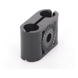 Sujetador Plástico para Cable Coaxial / 1/2 in / Doble Canal / Varilla 3/8' o M10 / Paquete 10 Piezas