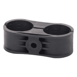 Sujetador Plástico para Cable Coaxial / Doble / 1-5/8" a 2" (51 mm) / Varilla Roscada 3/8" o M10 / Paquete de 10 Piezas