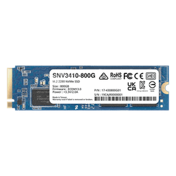 SSD NVMe M.2 SNV3410/3510 | SSD 400GB | Alto Rendimiento 400000 IOPS Lectura | 70000 IOPS Escritura | Resistencia 1022 TBW | Protección de Datos Integral | Análisis de Vida Útil | Diseñada para Sistemas Synology.