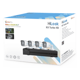 Kit de Videovigilancia TurboHD / 2 Megapixel / 4 Canales + 1 IP / ColorVu 20 m (65.6 ft) / Audio por Coaxitron / 4 Cámaras Bala