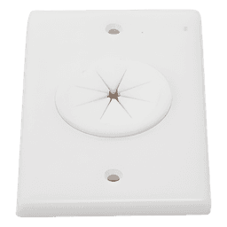 Placa de Pared / Orificio con Grommet / Montaje Vertical / ABS Blanco