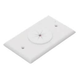 Placa de Pared / Orificio con Grommet / Montaje Vertical / ABS Blanco