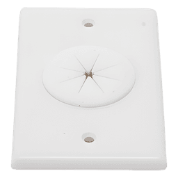 Placa de Pared / Orificio con Grommet / Montaje Vertical / ABS Blanco