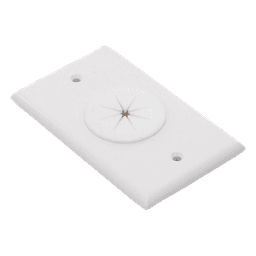 Placa de Pared / Orificio con Grommet / Montaje Vertical / ABS Blanco