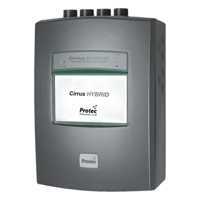 Detector de Humo por Aspiración / Tecnología Híbrida CCD + EWSD / 4 Tubos / 1 Zona / Cobertura 2500 m² (26910 ft²) / Pantalla LCD Táctil 7"