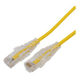 Cable de Parcheo Slim UTP Cat6A - 0.5 Metros (1.64 Pies) Amarillo, Diámetro Reducido (28 AWG)