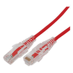 Cable de Parcheo Slim UTP / Cat6A / 28 AWG / 1 m (3.28 ft) / Rojo