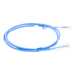 Cable de Parcheo Slim UTP Cat6A - 1 Metro (3.28 Pies) Azul, Diámetro Reducido (28 AWG)