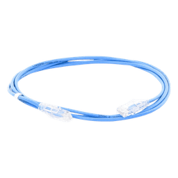 Cable de Parcheo Slim UTP Cat6A - 2 Metros (6.56 Pies) Azul, Diámetro Reducido (28 AWG)
