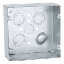 Caja Cuadrada 4 11/16 x 4 11/16"/ Profundidad 2- 1/8"/ Cuenta con 6 Entrada de 1 1/4"/ 1 Entrada de 1/2" / 3 TKO (1/2"-3/4").
