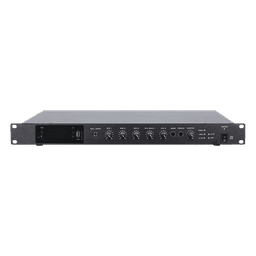 Amplificador de Audio / 1 Canal / 350 W RMS / Sistema 100V y Baja Impedancia 4-16Ω / 4 Entradas Micrófono Balanceadas / Bluetooth / USB / SD / FM / Montaje Rack