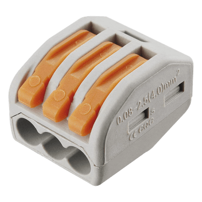 Conector de Presión / 1 Entrada 2 Salidas / 250V 32A / Cables 12AWG-28AWG / 0.63x0.83x0.59 pulgadas