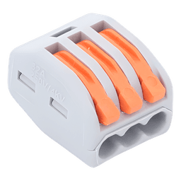Conector de Presión / 1 Entrada 2 Salidas / 250V 32A / Cables 12AWG-28AWG / 0.63x0.83x0.59 pulgadas