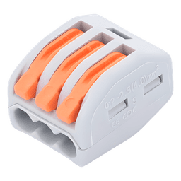 Conector de Presión / 1 Entrada 2 Salidas / 250V 32A / Cables 12AWG-28AWG / 0.63x0.83x0.59 pulgadas