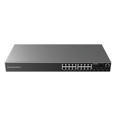 Switch Gigabit PoE+ Administrable / 16 puertos 10/100/1000 Mbps + 4 Puertos SFP Uplink / Hasta 240W / Compatible con GWN Cloud.