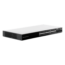 Switch PoE+ Administrable / 24 Puertos 10/100/1000 Mbps + 4 SFP / 360W PoE Total / Switching 56 Gbps / Cloud GWN Sin Costo / Montable en Rack