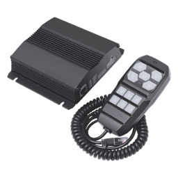 Sirena Vehicular de 100W de Potencia, Incluye Controlador Unimando Para Control de Tonos, 4 Salidas Auxiliares y Microfono
