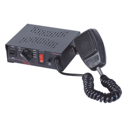 Sirena Vehicular de 100W de Potencia, Con Switch Giratorio de 6 posiciones y Micrófono Integrado de Uso Rudo