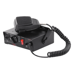 Sirena Vehicular de 100W de Potencia, Con Switch Giratorio de 6 posiciones y Micrófono Integrado de Uso Rudo
