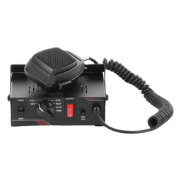 Sirena Vehicular de 100W de Potencia, Con Switch Giratorio de 6 posiciones y Micrófono Integrado de Uso Rudo
