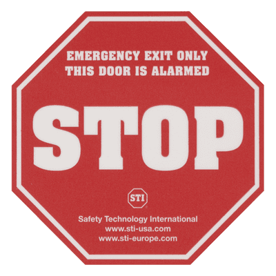Etiqueta de advertencia "Puerta con alarma" EXIT STOPPER® STI-6400