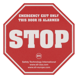 Etiqueta de advertencia "Puerta con alarma" EXIT STOPPER® STI-6400
