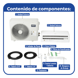 Minisplit Inverter Wi-Fi / 12,000 BTU (1 TON) / SEER 20 / Frío y Calor / R32 / 110 Vca / 23 dB / Integración Alexa y Google Home