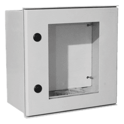 Gabinete de Poliéster IP65 Puerta Transparente, Uso en Intemperie (400 x 400 x 200 mm) con Placa Trasera Interior de Plástico (Incluye Chapa y Llave).