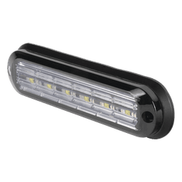 Luz Auxiliar Ultra Brillante  IP67 de 6 LEDs, Color Rojo/Claro, con mica transparente y bisel negro